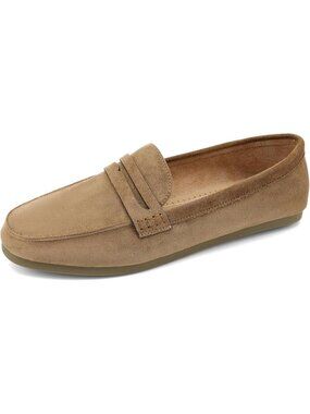 Women's Mocha Faux Suede Comfortable Lightweight Slip On Loafers Flats Shoes